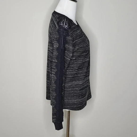 Rebecca Taylor Black & Gray Lace Detail Sweater XS - Picture 4 of 8